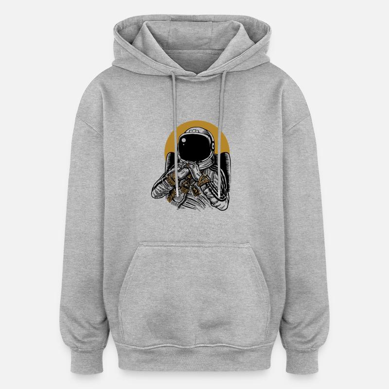 Espace Dee Jay - Sweat à capuche oversize unisexe - gris chiné