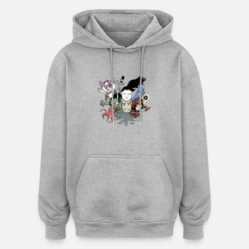 nuage Monster - Sweat à capuche oversize unisexe - gris chiné