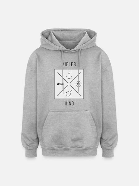 Kieler Jung - Oversized Unisex Hoodie - Grau meliert