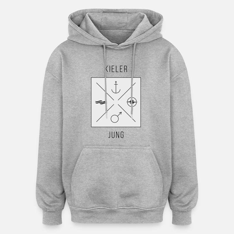 Kieler Jung - Oversized Unisex Hoodie - Grau meliert