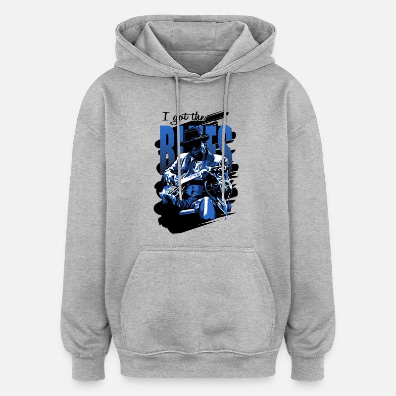 Fick blues - Oversized luvtröja unisex - gråmelerad