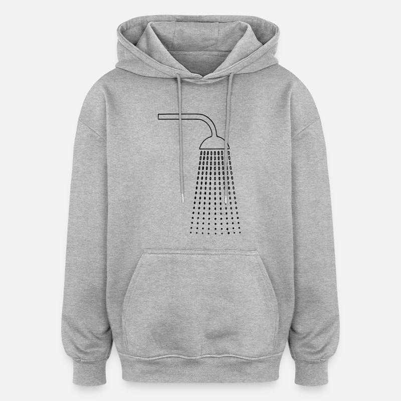 Dessins de douche - Sweat à capuche oversize unisexe - gris chiné