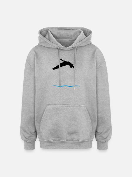 Turmspringer - Oversized Unisex Hoodie - Grau meliert