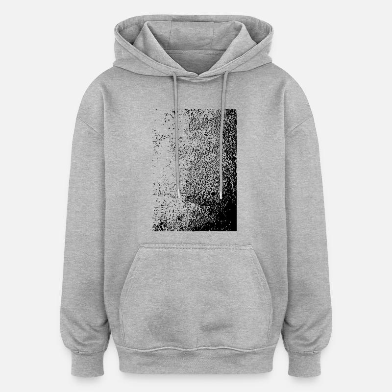 Conception abstraite - Sweat à capuche oversize unisexe - gris chiné
