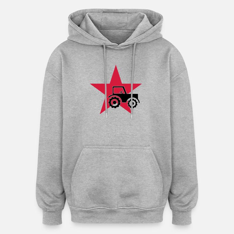 Farming - Sweat à capuche oversize unisexe - gris chiné