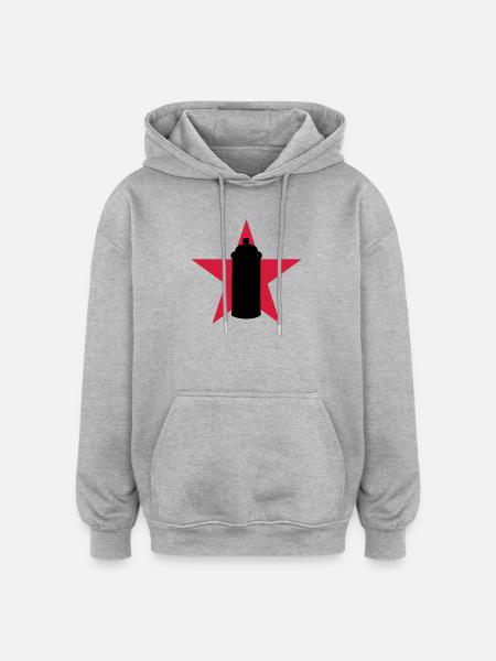 Graffiti / Tag / Writer / Street Art - Oversized unisex-hettegenser - gråmelert