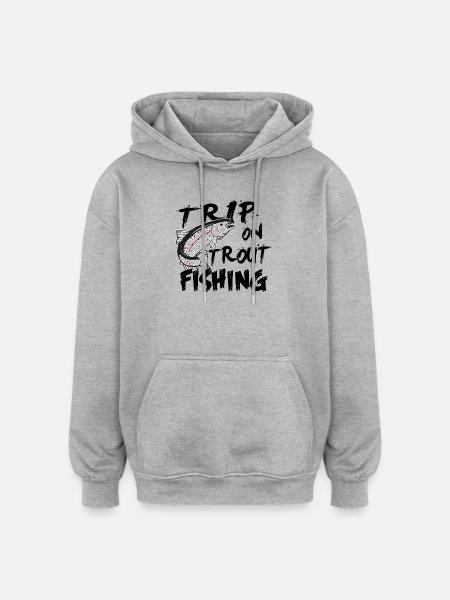 Fishing: Trip on trout fishing - Oversized Unisex Hoodie - heather grey