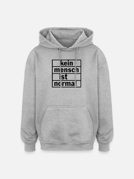 Kein Mensch ist normal - Oversized Unisex Hoodie - Grau meliert