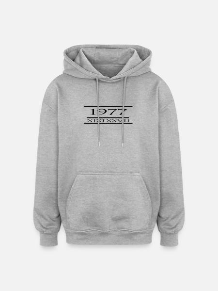 Born in 1977 - Oversized Unisex Hoodie - heather grey