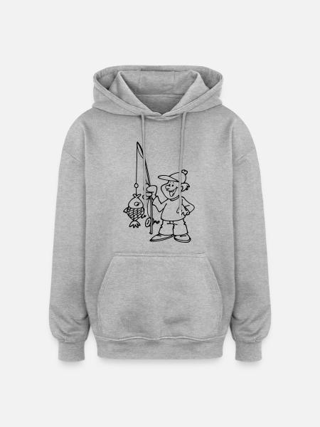 Fisherman - Oversized Unisex Hoodie - heather grey
