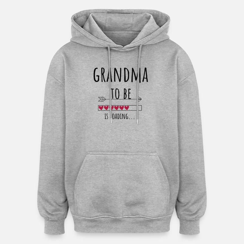 Oma Großmutter Ankündigung Schwanger Geschenk - Oversized Unisex Hoodie - Grau meliert
