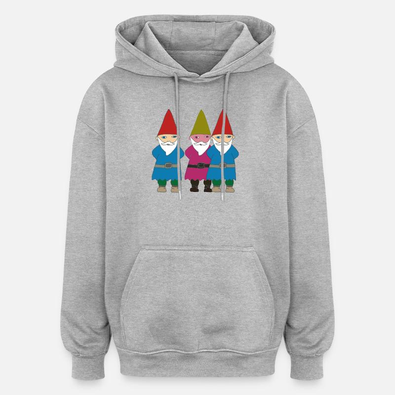 gartenzerge vielfalt - Oversized Unisex Hoodie - Grau meliert