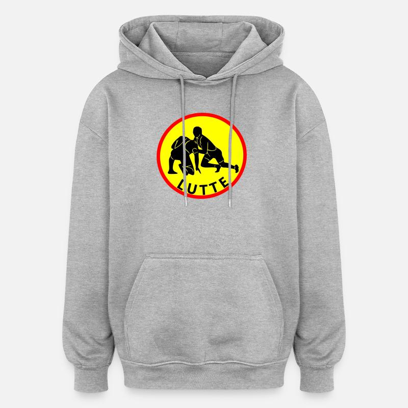 lutte - Sweat à capuche oversize unisexe - gris chiné