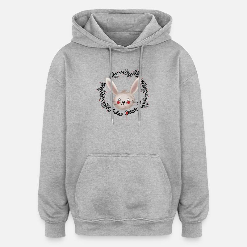 Vampire Easter Happy Easter Illustration - Oversized Unisex Hoodie - heather grey
