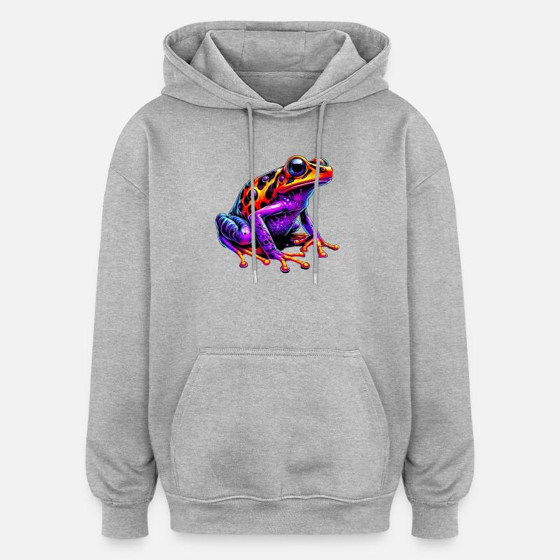 Frog - Oversized Unisex Hoodie - heather grey