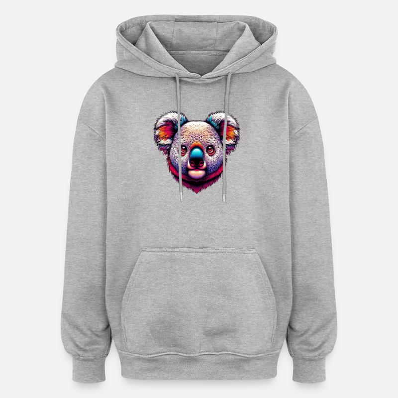 Koala - Sweat à capuche oversize unisexe - gris chiné