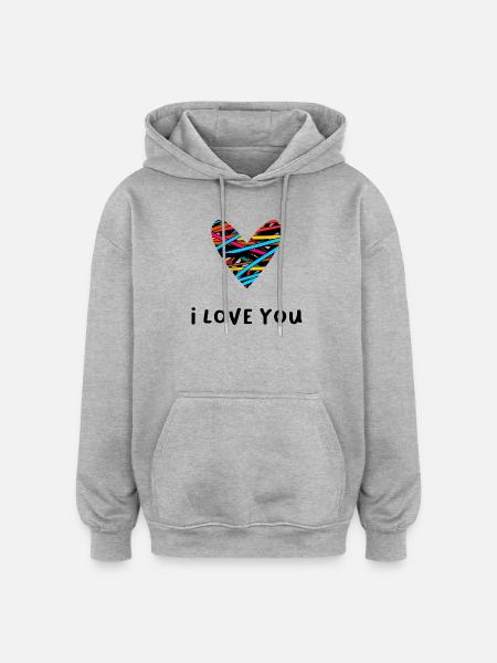 PAR. BARE GIFT. Polterabend. VALENTINSDAG. MARIES - Oversize unisex hoodie - grå meleret