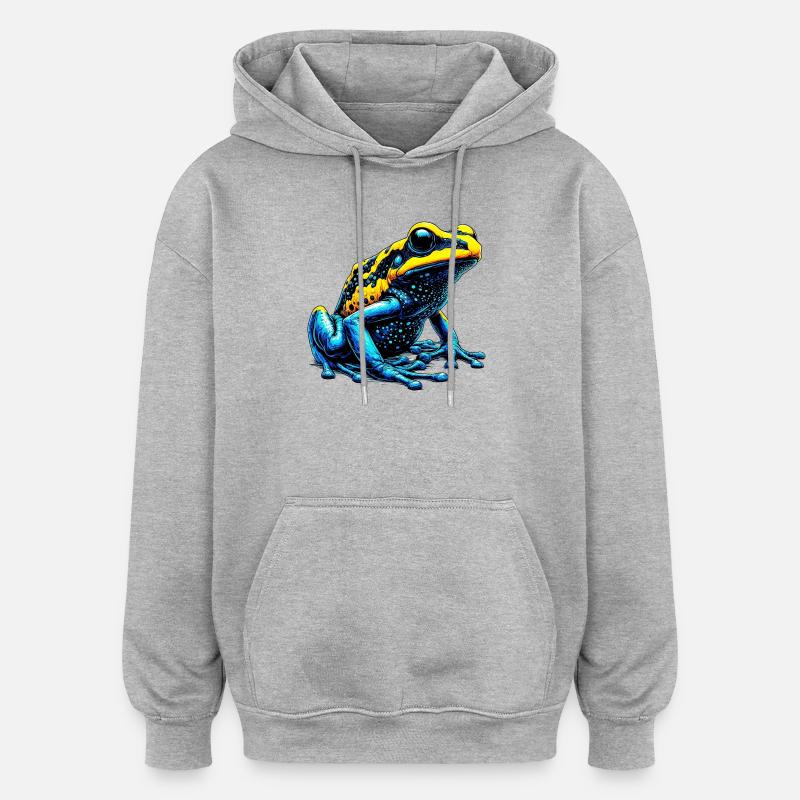 Frosch - Oversized Unisex Hoodie - Grau meliert