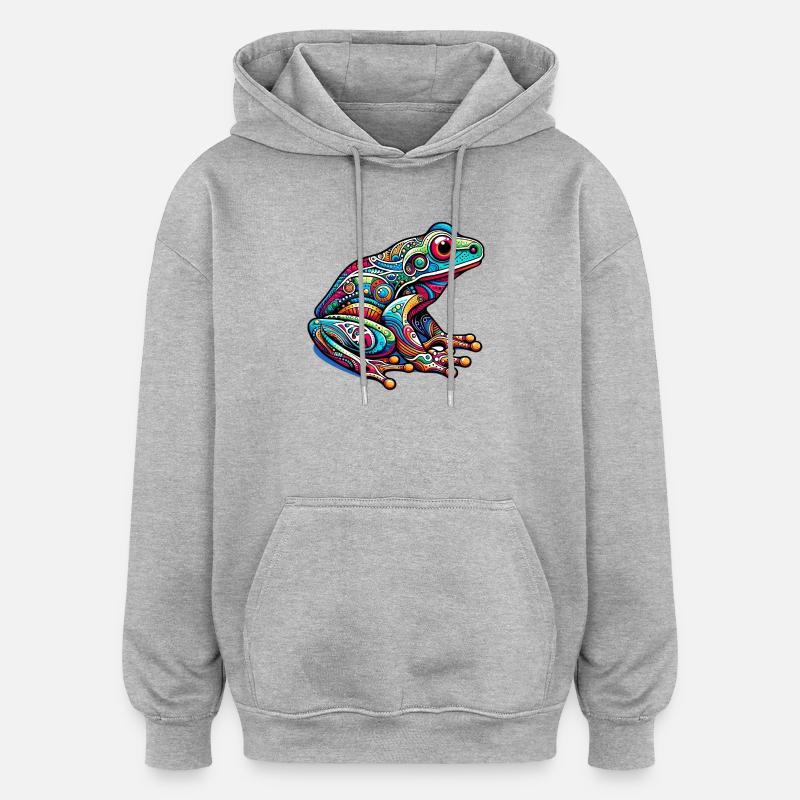 Frog - Oversized Unisex Hoodie - heather grey
