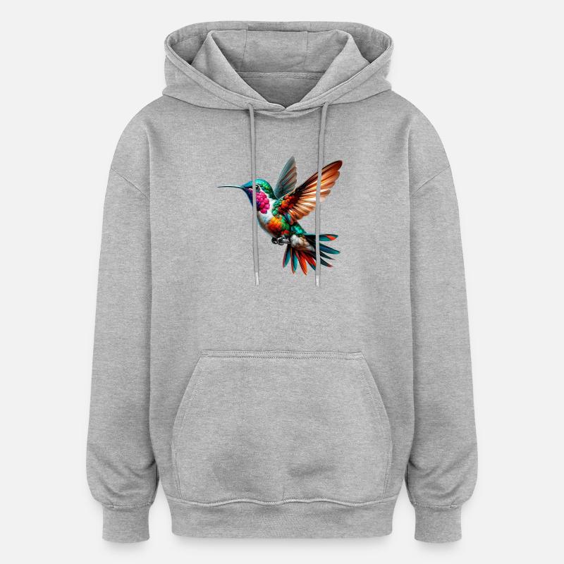 Colibri - Sweat à capuche oversize unisexe - gris chiné