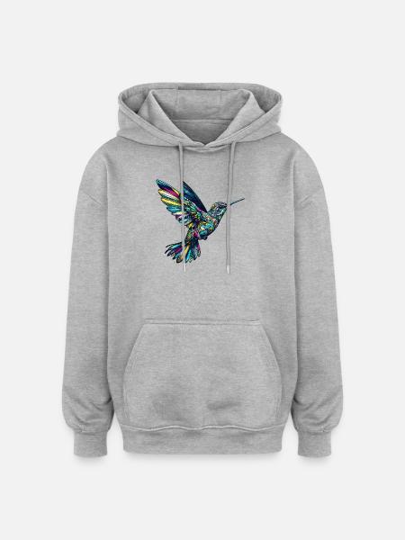 Colibri - Sweat à capuche oversize unisexe - gris chiné
