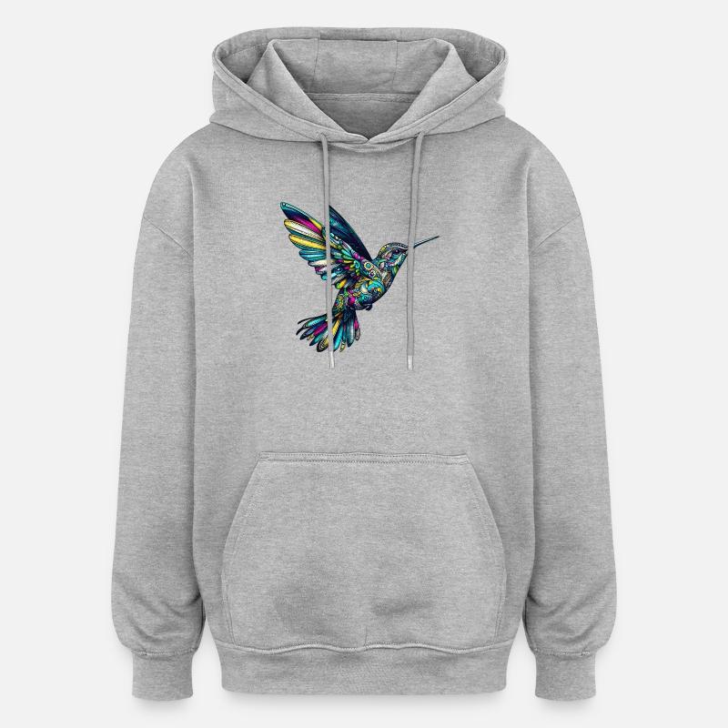 Colibri - Sweat à capuche oversize unisexe - gris chiné