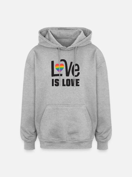 LGBTQ Pride Month - Love is Love - Oversized Unisex Hoodie - heather grey