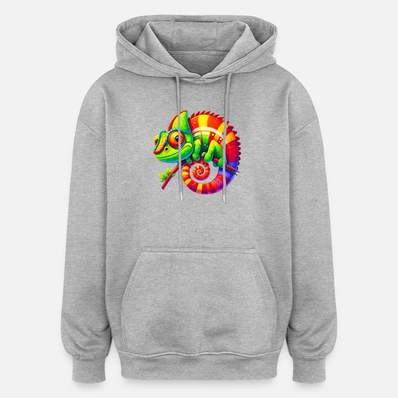 Caméléon - Sweat à capuche oversize unisexe - gris chiné