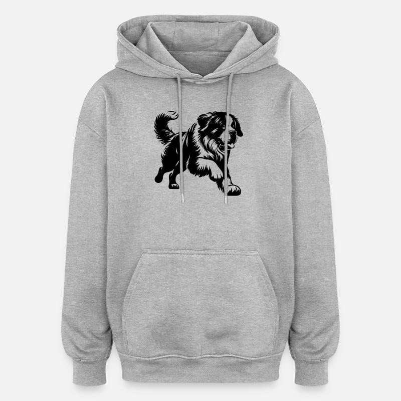 Saint-bernard - Sweat à capuche oversize unisexe - gris chiné