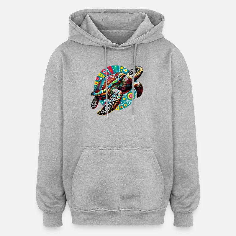 Turtle - Oversized Unisex Hoodie - heather grey