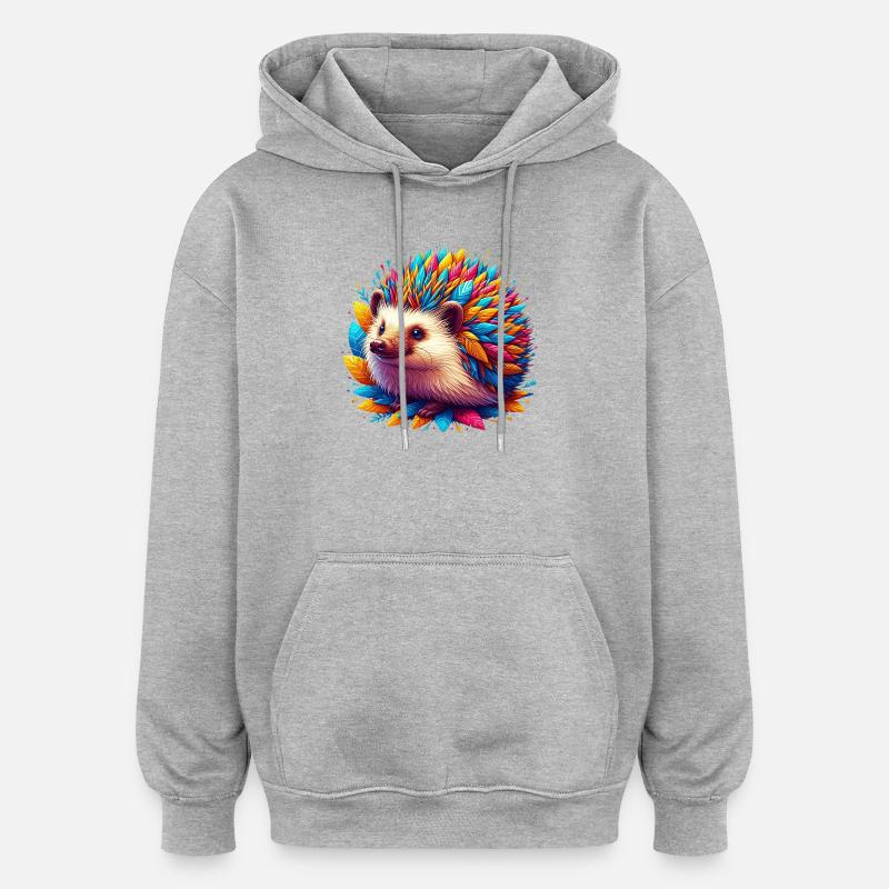 Igel - Oversized Unisex Hoodie - Grau meliert