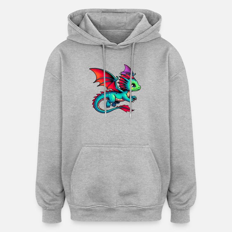 Dragon - Oversized Unisex Hoodie - heather grey