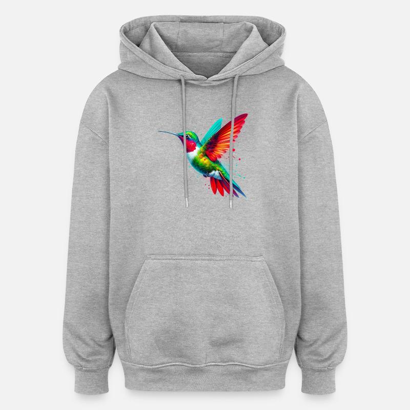 Colibri - Sweat à capuche oversize unisexe - gris chiné