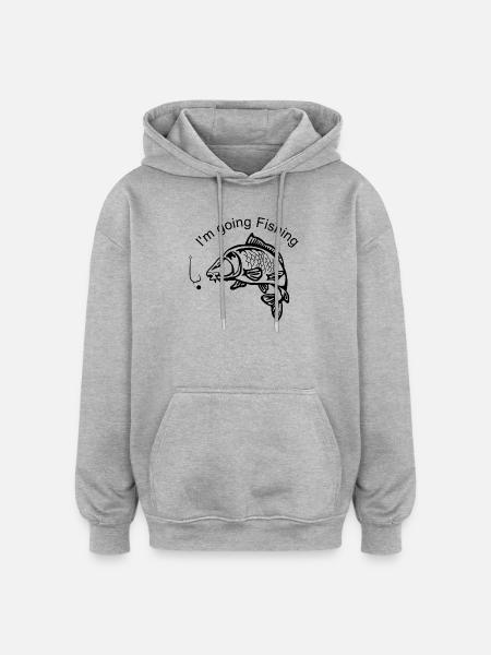 Carpfishing - Oversized Unisex Hoodie - Grau meliert