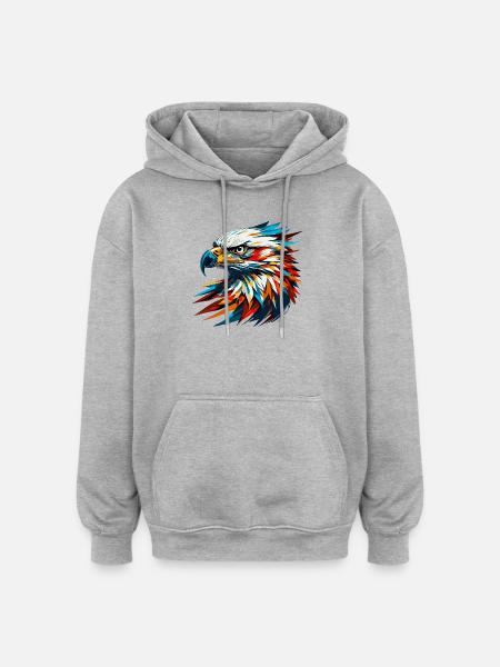 Majestic eagle head! - Oversized Unisex Hoodie - heather grey