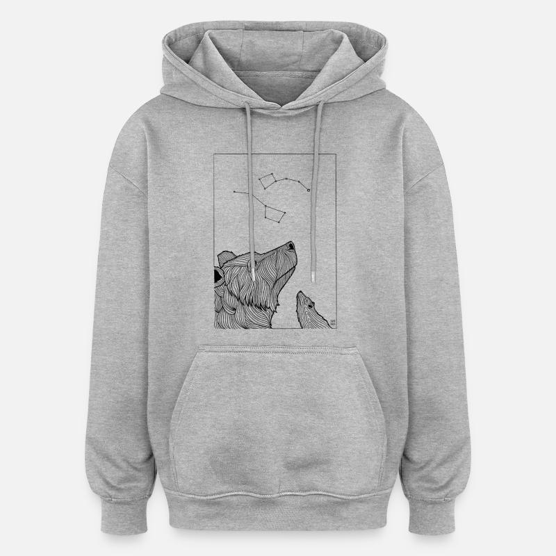 Ursa - Sweat à capuche oversize unisexe - gris chiné