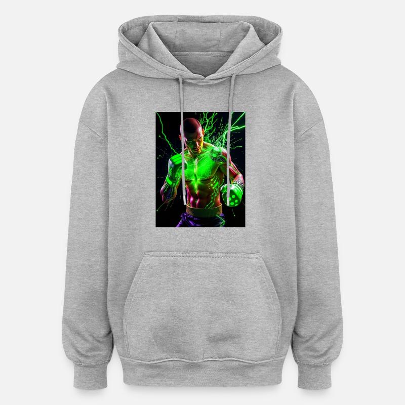 Leistungsstarker Blitzanzug - Oversized Unisex Hoodie - Grau meliert