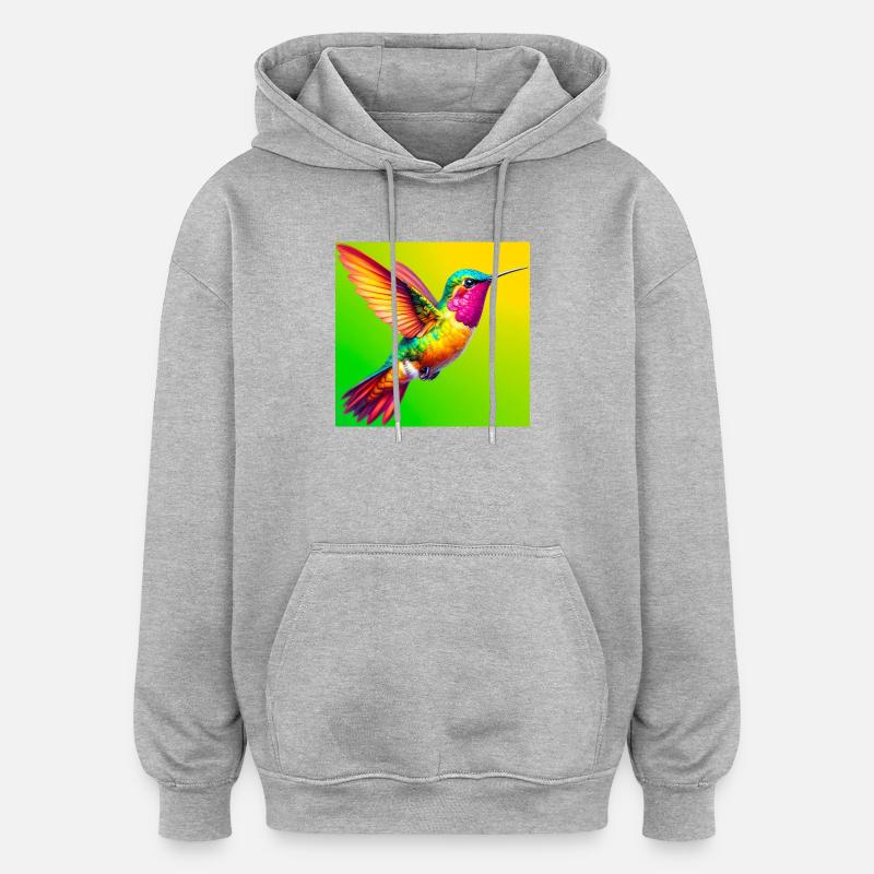 colibri - Sweat à capuche oversize unisexe - gris chiné