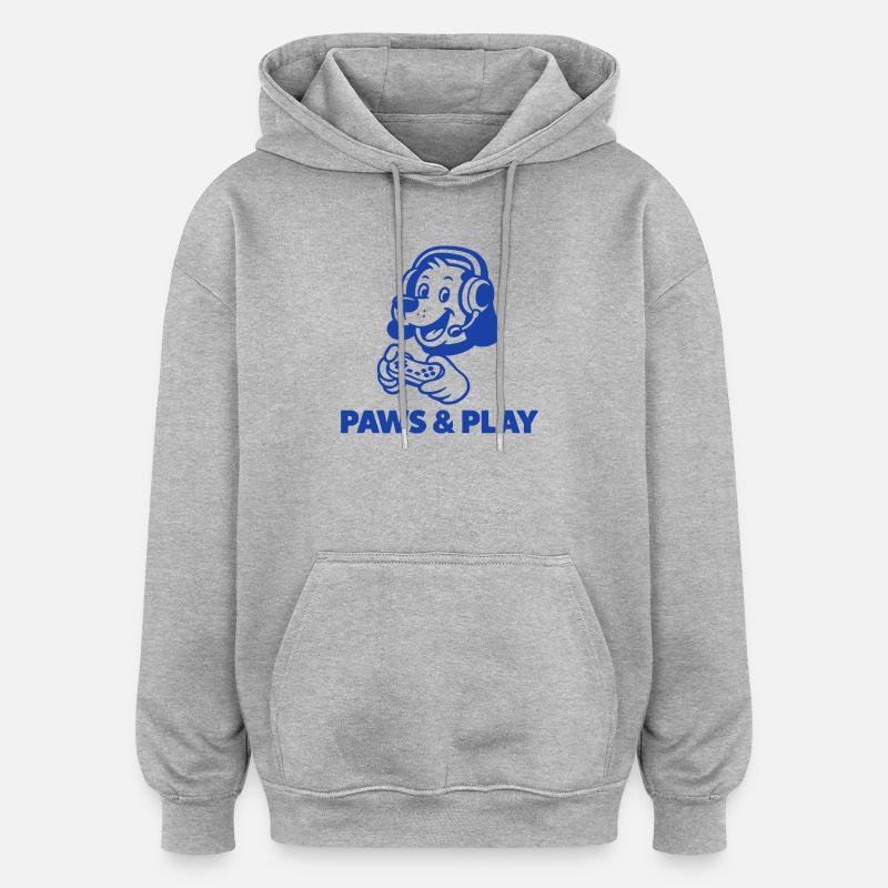 Design de hamster de jeu rétro - Sweat à capuche oversize unisexe - gris chiné