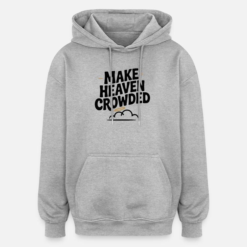 Lass den Himmel krähen - Oversized Unisex Hoodie - Grau meliert