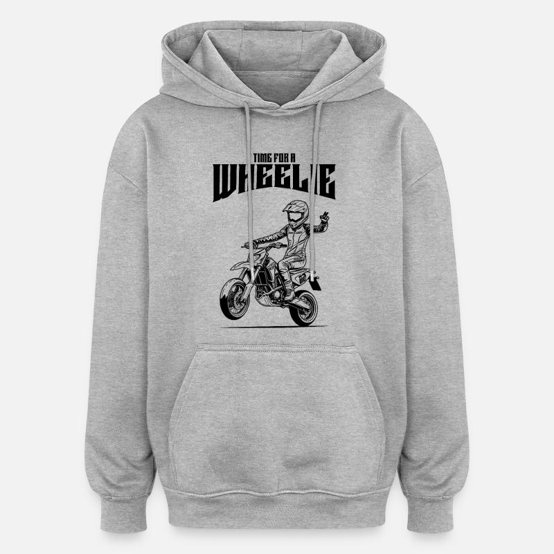 C’est l’heure d’un wheelie - Sweat à capuche oversize unisexe - gris chiné