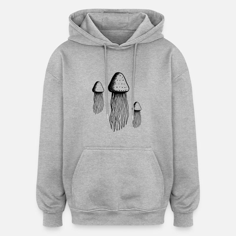 Méduse - Sweat à capuche oversize unisexe - gris chiné