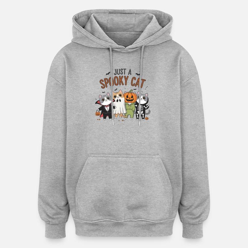 Juste un chat effrayant - Sweat à capuche oversize unisexe - gris chiné