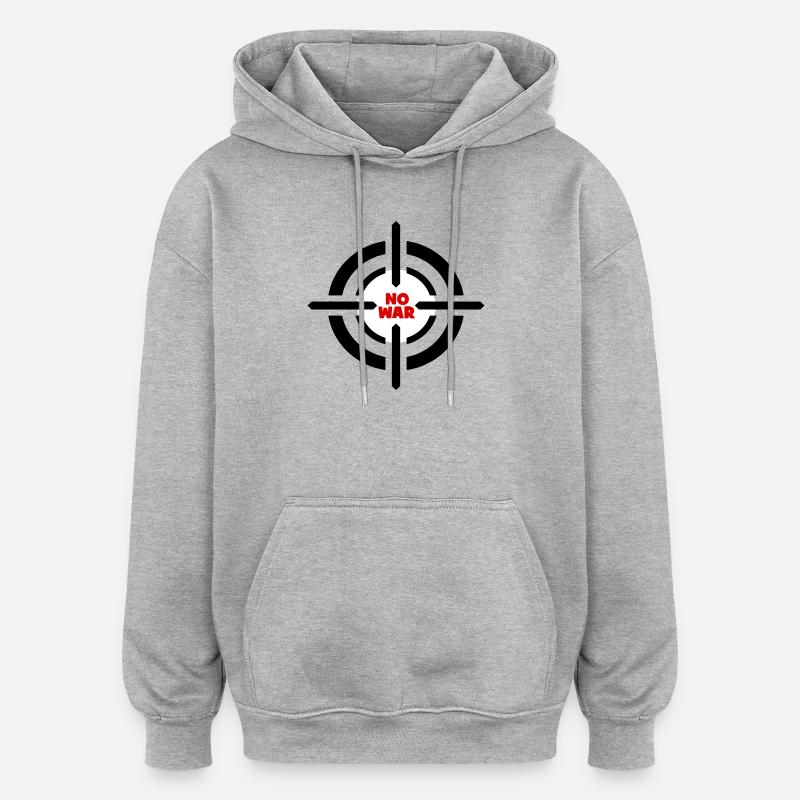 Kein Kriegsemblem - Oversized Unisex Hoodie - Grau meliert