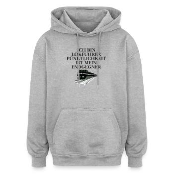 Conception du conducteur de train - Sweat à capuche oversize unisexe - gris chiné - Devant - Noah (186cm)