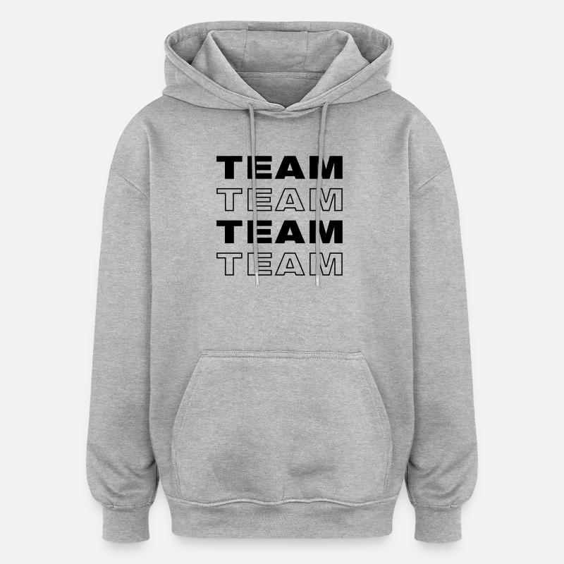 Équipe - Sweat à capuche oversize unisexe - gris chiné