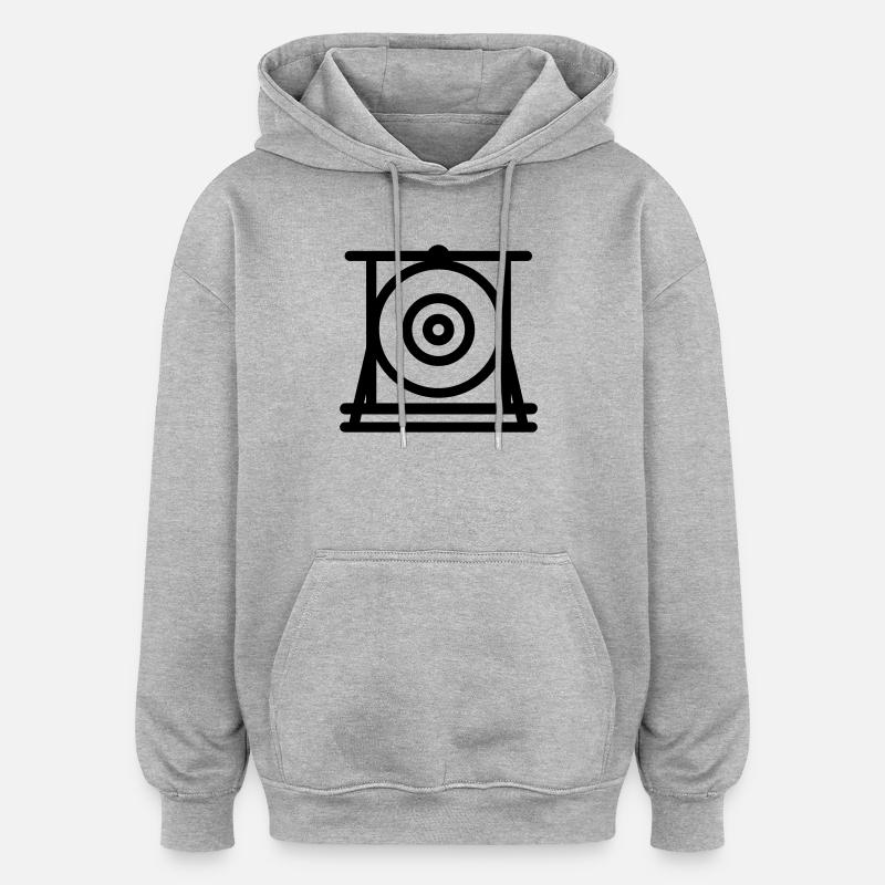 gong - Sweat à capuche oversize unisexe - gris chiné