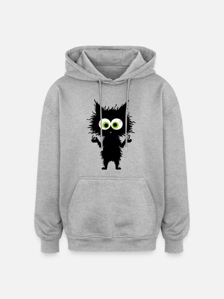 67 Funny Cat Six Seven Memes - Oversized Unisex Hoodie - heather grey