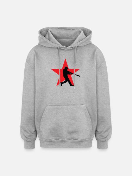 Baseball – Sport - Oversized Unisex Hoodie - Grau meliert