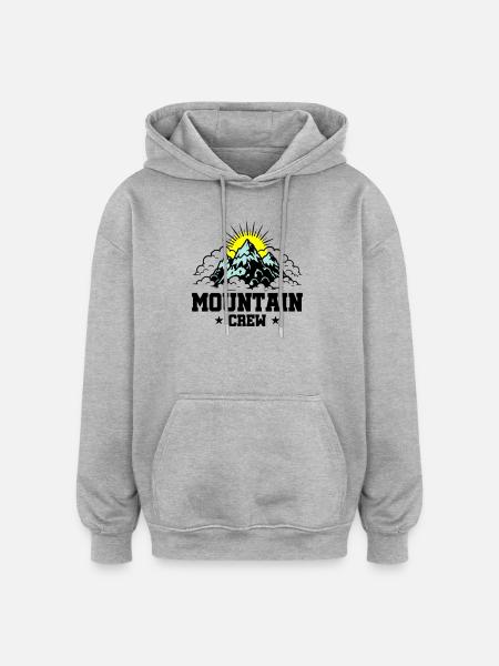 Mountain Crew Mountains - Oversized Unisex Hoodie - heather grey